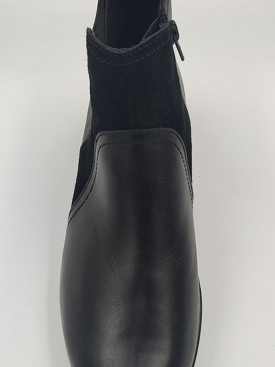 Leather Women's Ankle Boots Platform Black