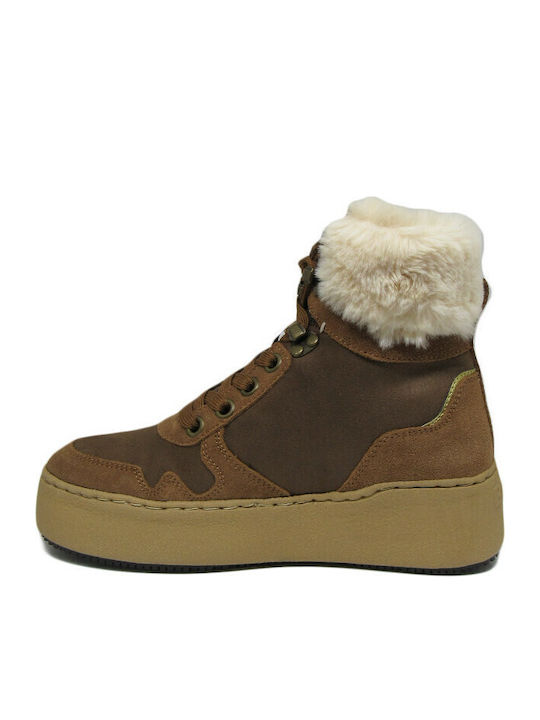 Leder Stiefeletten Damen Braun