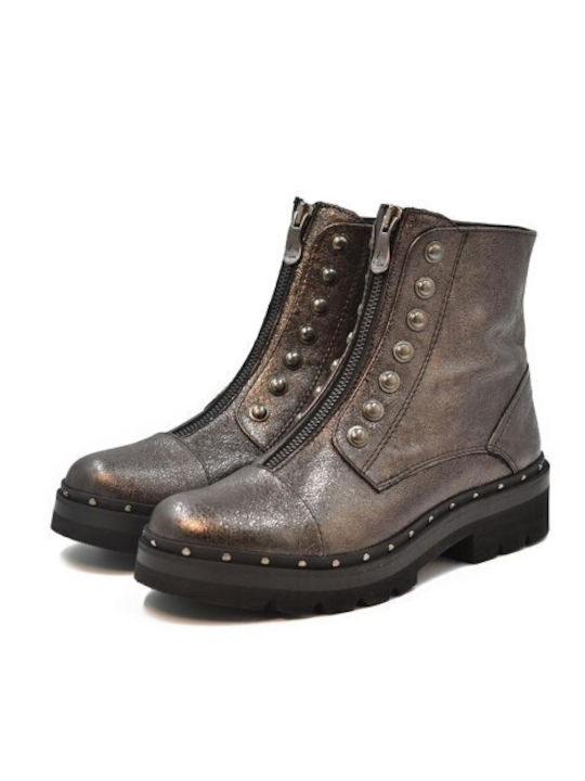 Leder Stiefeletten Damen Braun