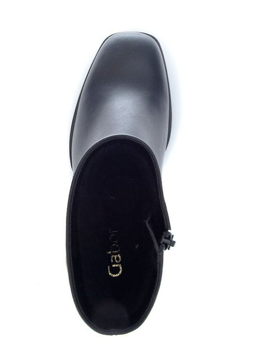 Leder Stiefeletten Damen Schwarz
