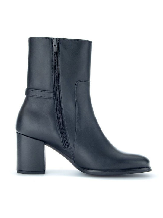 Leder Stiefeletten Damen Schwarz