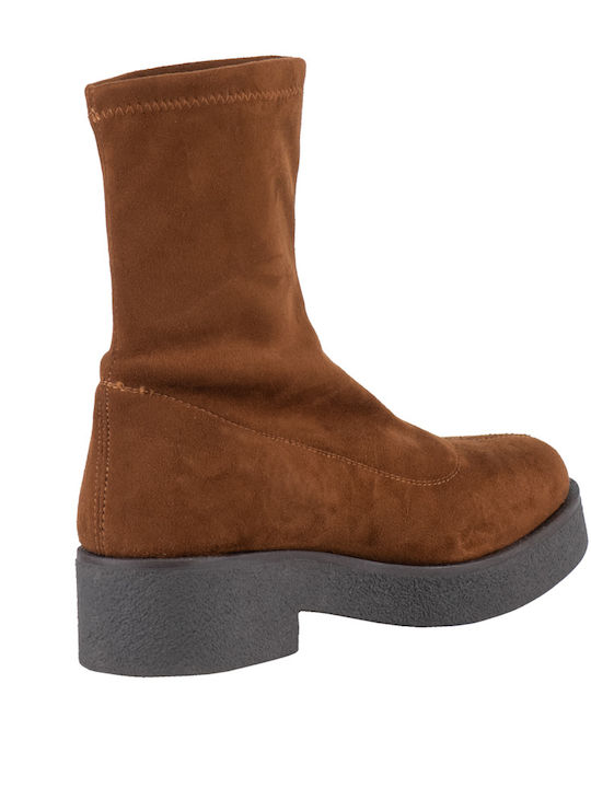 Wildleder Stiefeletten Damen Braun