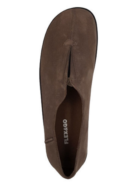 Γυναικεία Slip-On Δερμάτινα Καφέ