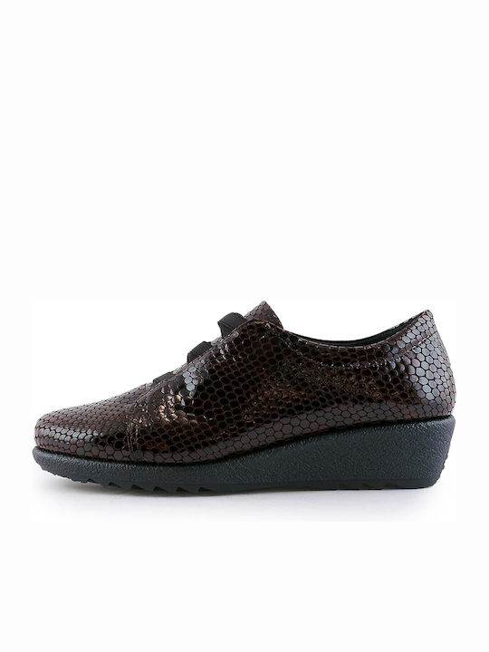 Ανατομικά Γυναικεία Slip-On Δερμάτινα Μπορντό