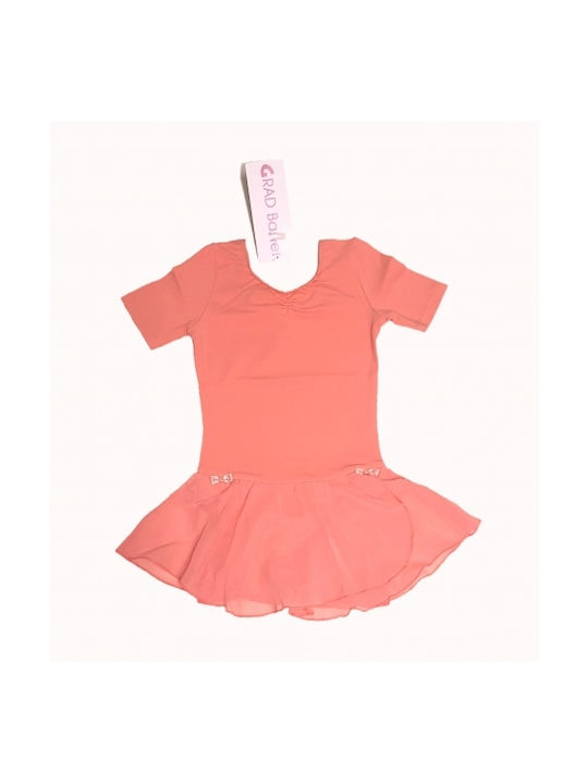 Kids' Short Sleeve Bodysuit Skirt Grad Ballet Coral Pink