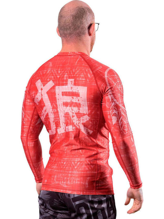 Okami Long Sleeve Shirt ORS119 for Jiu-Jitsu Red
