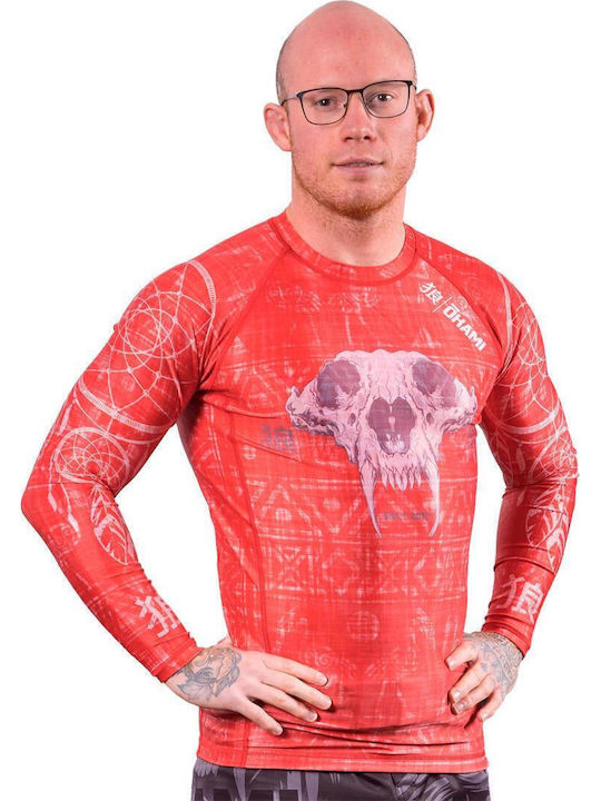 Okami Long Sleeve Shirt ORS119 for Jiu-Jitsu Red