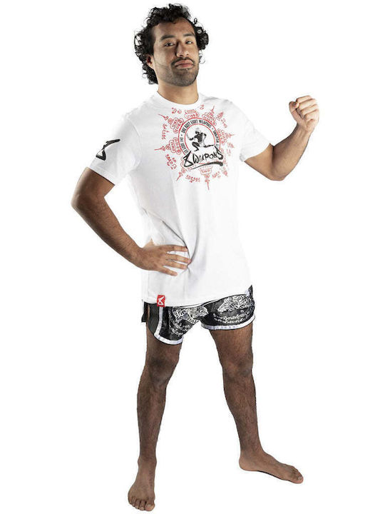 8 Weapons Ανδρική Κοντομάνικη Μπλούζα 8010051 για Muay Thai Λευκή