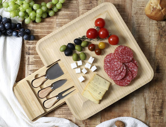 The Home Deco Factory Wooden Cheese Serving Platter 33x33x3cm