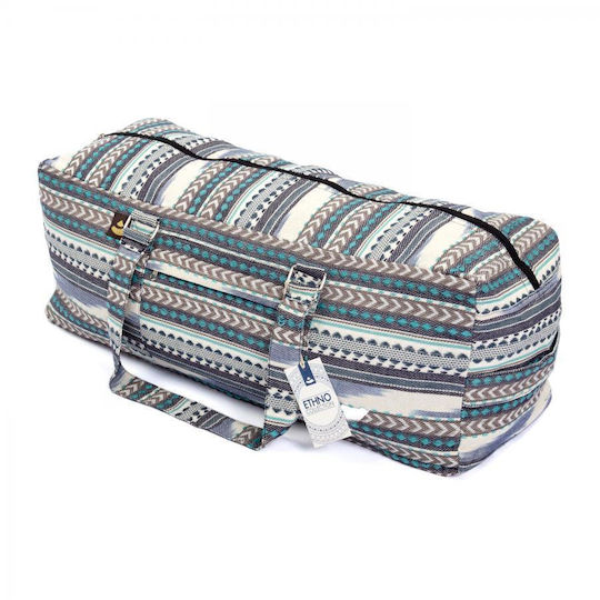 Bodhi Yoga Kit Mat Bag Ethno Τσάντα Μεταφοράς Στρώμα Βαμβάκι Μαύρο Άσπρο Μπλε Διαστάσεις 63cm X 20cm X 23cm
