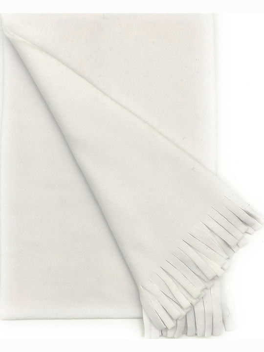 Men's Fleece Scarf White