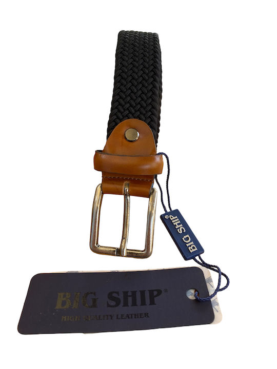 Big Ship Elastică Curea Bărbați Din material textil Tricotat Neagră