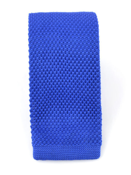 Eros Men's Tie Synthetic Knitted Monochrome in Blue Color