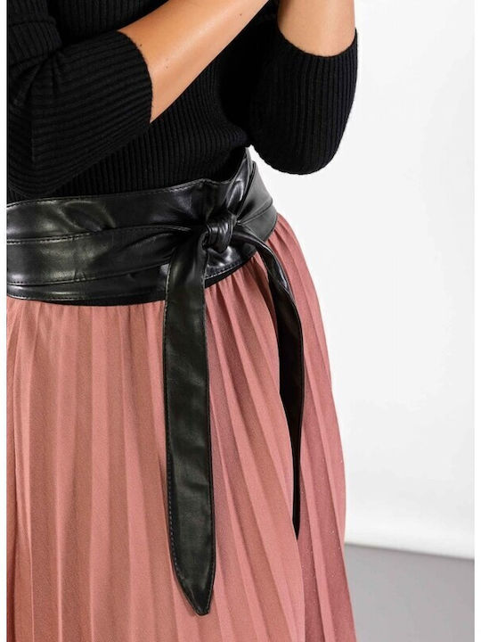Wide Leather Women's Belt Black