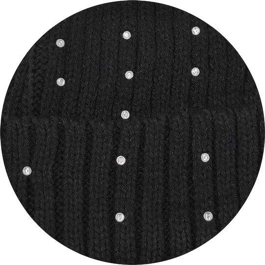 Beanie Beanie with Rib Knit in Black color