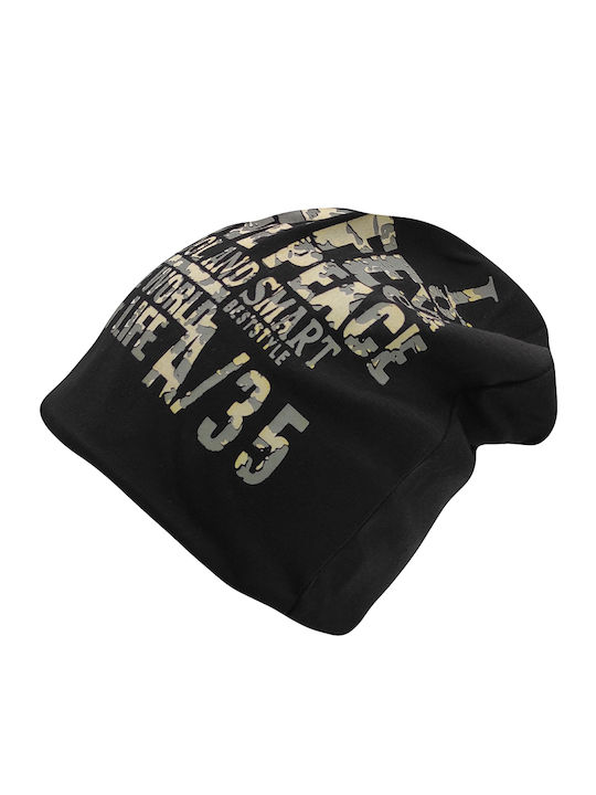 Beanie Unisex Σκούφος Πλεκτός σε Μαύρο χρώμα