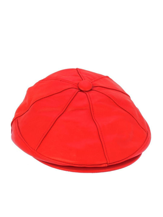 Annie Leather Frauen Leder Hut Kappe Rot