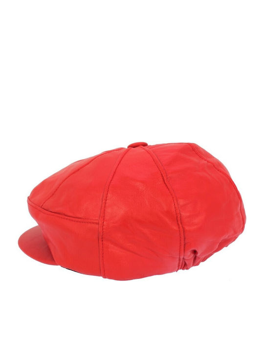 Annie Leather Frauen Leder Hut Kappe Rot