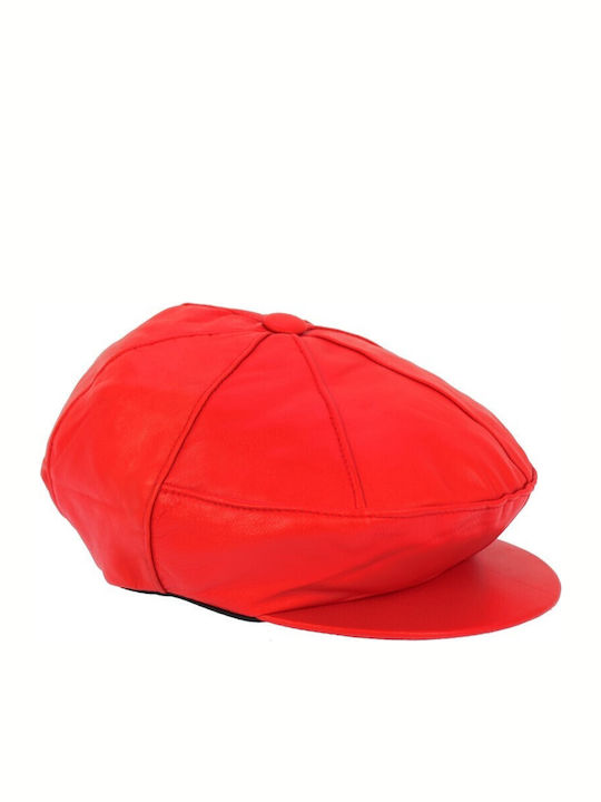 Annie Leather Frauen Leder Hut Kappe Rot