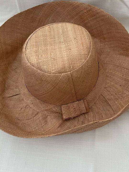 Maison de Madagascar Wicker Women's Hat Dark Beige