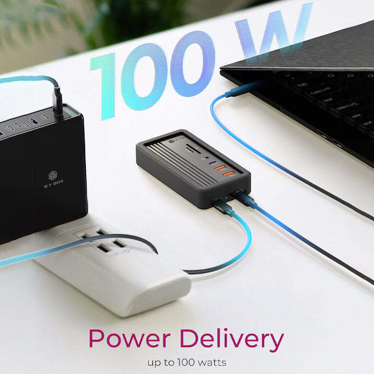 Icy Box USB-C Docking Station με HDMI 4K PD Ethernet Μαύρο (IB-DK4072M-CU31)