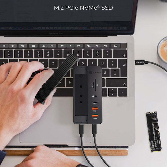 Icy Box USB-C Docking Station με HDMI 4K PD Ethernet Μαύρο (IB-DK4072M-CU31)