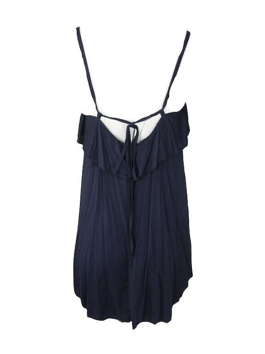 Women's Summer Blouse with Straps Navy Blue