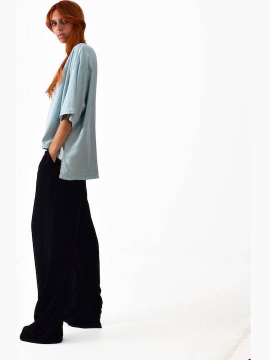 Blouse Γυναικεία Καλοκαιρινή Μπλούζα Λινή Κοντομάνικη Light Mint