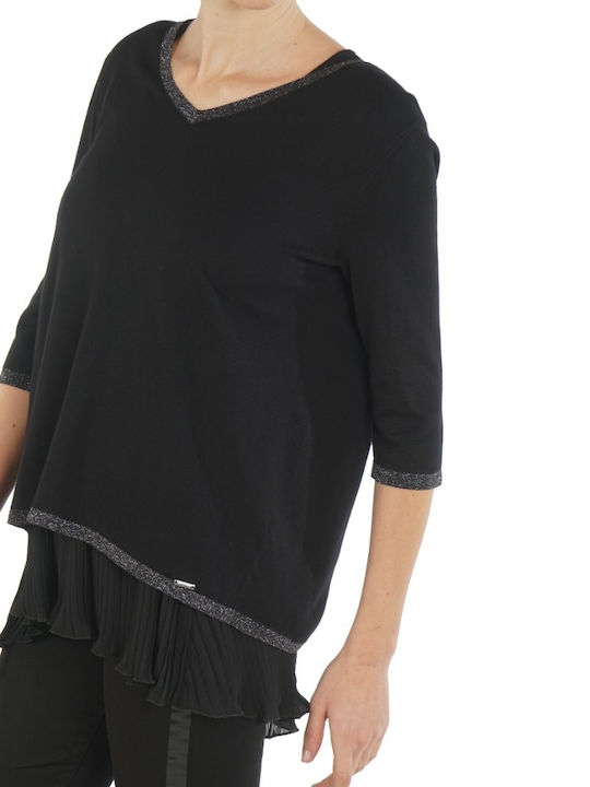 Women's Blouse with 3/4 Sleeve Black