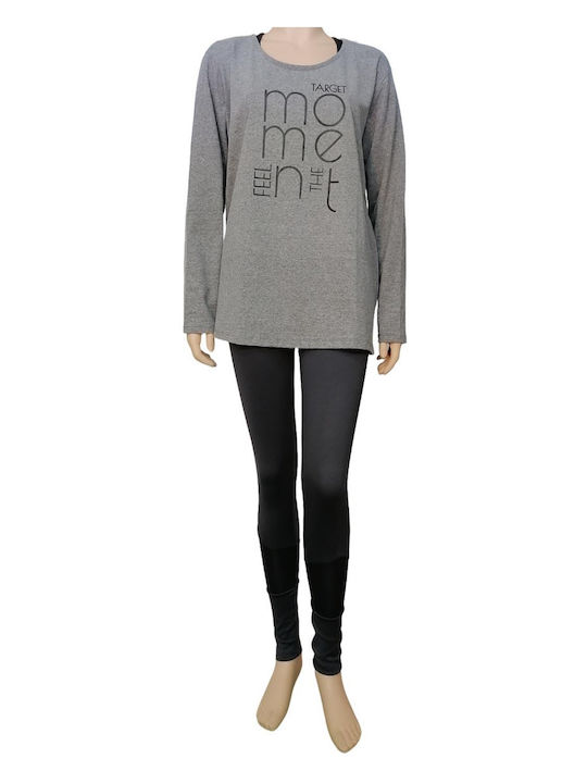 Women's Blouse Cotton Long Sleeve DARK MELANGE
