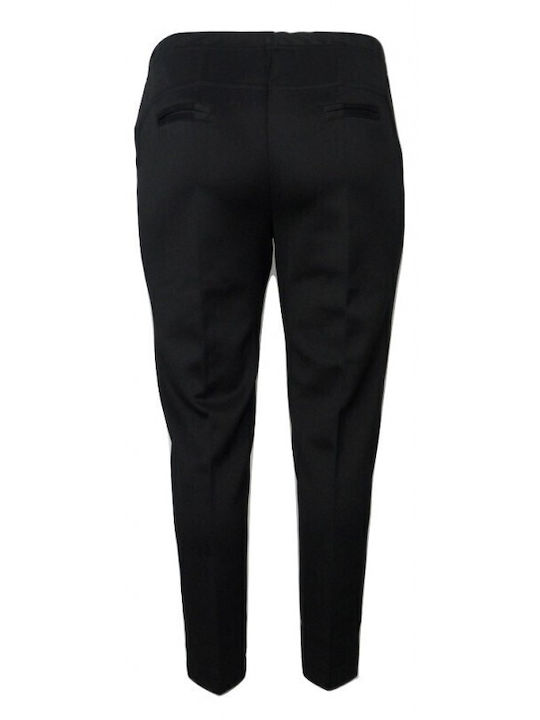 Damen Stoff Hose in Karotten Passform Schwarz