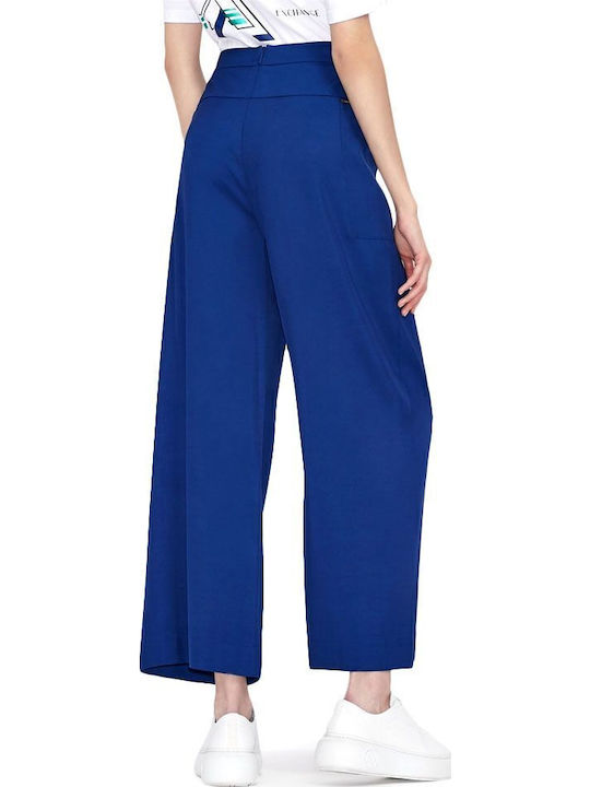 Armani Exchange Damen Stoff Palazzohose Blau