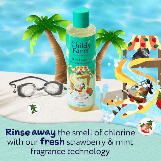 Childs Farm Kids' Bubble Bath & Shampoo & Conditioner with Strawberry / Mint in Gel Form 250ml