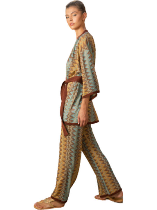 Dama Tesatura Pantaloni Multicolor