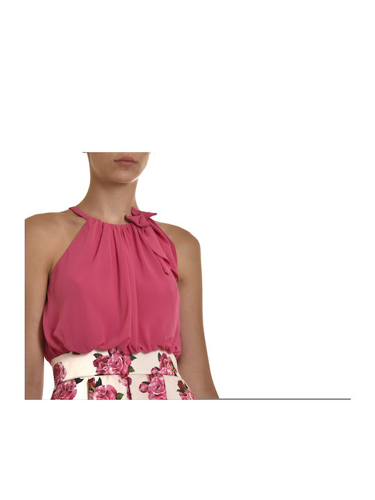 Summer Mini Dress for Wedding Christening White/Fuchsia