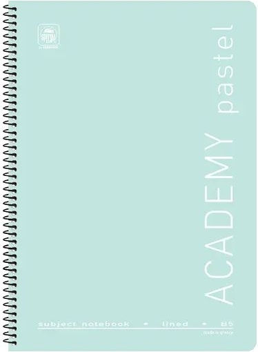 Typotrust Spiral Notebook Homework B5 120 Sheets 4 Subjects Pastel Academy 1pcs (Μiscellaneous Designs)