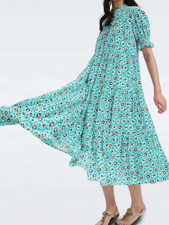 Καλοκαιρινό Midi Φόρεμα Sm Turquoise