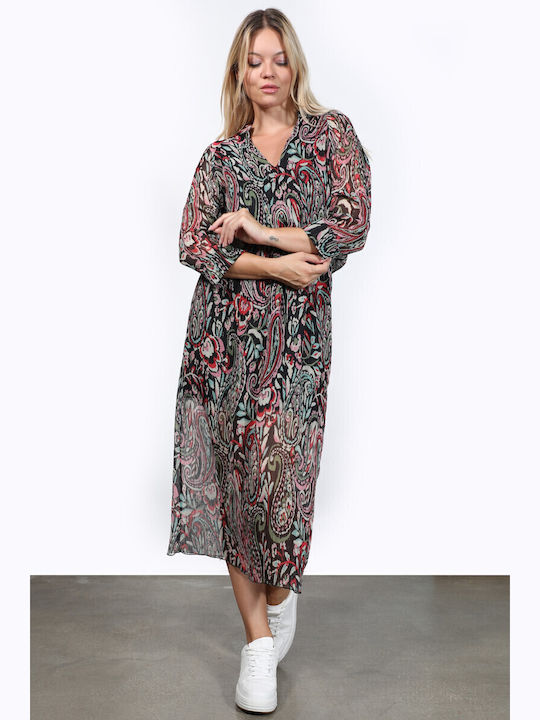 Sommer Midi Damenkleid Mehrfarbig