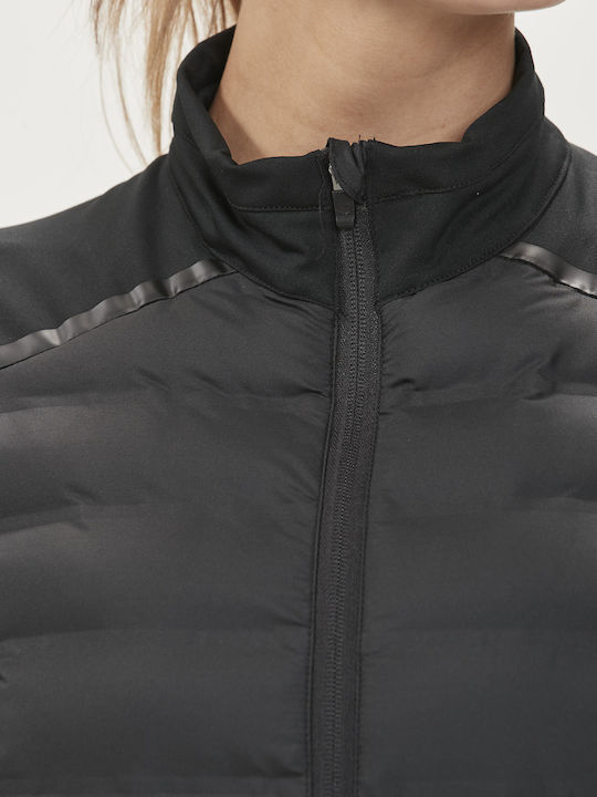 Kurz Damen Puffer Jacke Winddicht BLACK