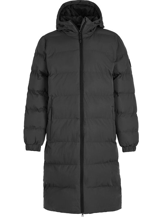 Lang Damen Puffer Jacke für Winter Black