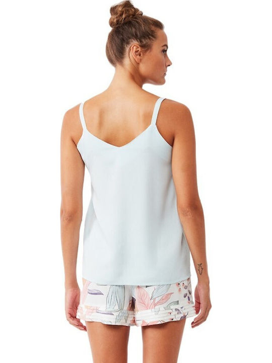 Penye Mood Sommer Damen Pyjama-Set Light Blue