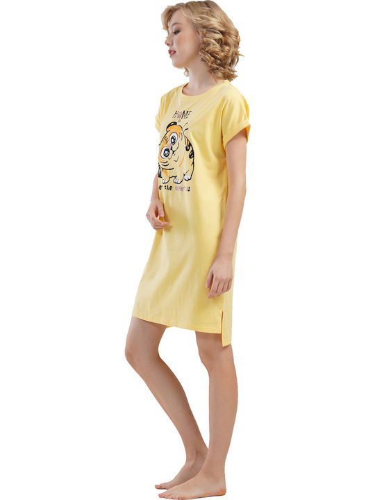 Vienetta Secret Summer Women's Nightdress Yellow