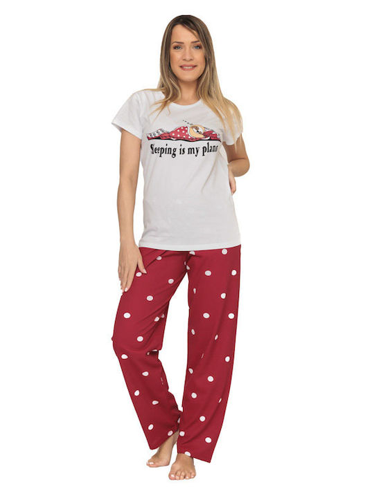 Mirano Homewear Summer Women's Robe with Pyjama red