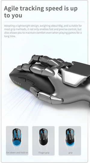 Ajazz AJ139 V2 MC Wireless RGB Gaming Mouse 12000 DPI Black