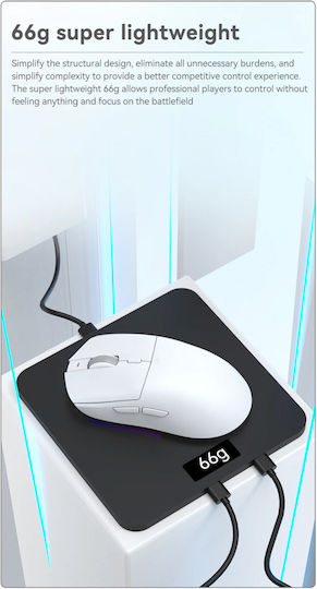 Ajazz AJ139 V2 MC Wireless Gaming Mouse 12000 DPI White