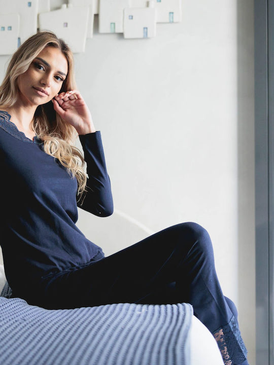 Sexen Winter Women's Pyjama Set Blue