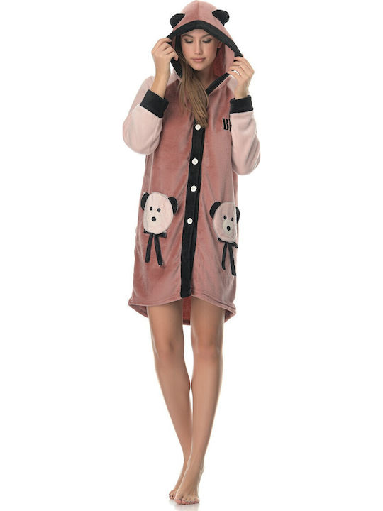 Fawn Fawn Damen Schlafanzug & Pyjamas für Damen Winter Robe in Rosa