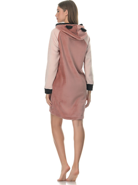 Fawn Fawn Damen Schlafanzug & Pyjamas für Damen Winter Robe in Rosa