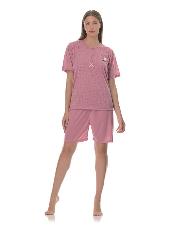Cootaiya Pantaloni Pijamale pentru Femei Pink Bluză scurtă