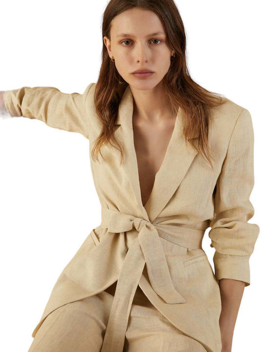 Marella Blazer Γυναικείο Σακάκι Μπεζ